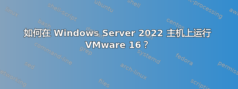 如何在 Windows Server 2022 主机上运行 VMware 16？