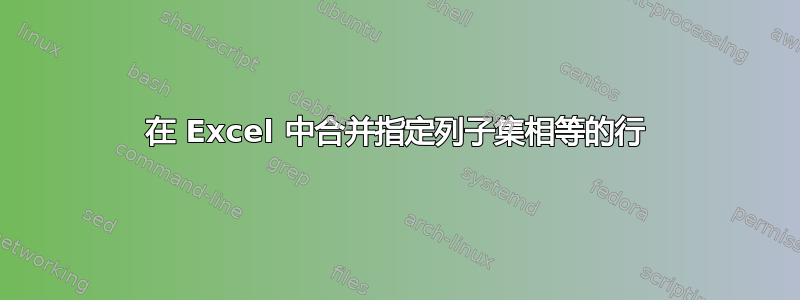 在 Excel 中合并指定列子集相等的行