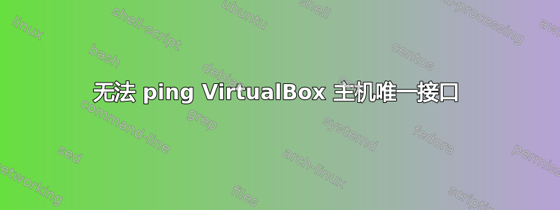 无法 ping VirtualBox 主机唯一接口