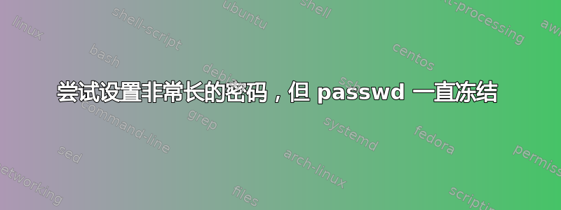 尝试设置非常长的密码，但 passwd 一直冻结