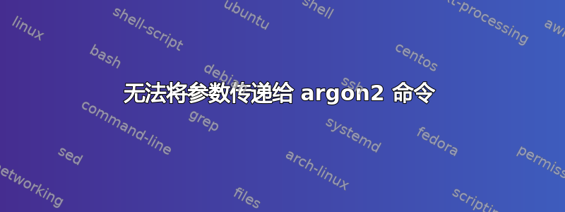 无法将参数传递给 argon2 命令