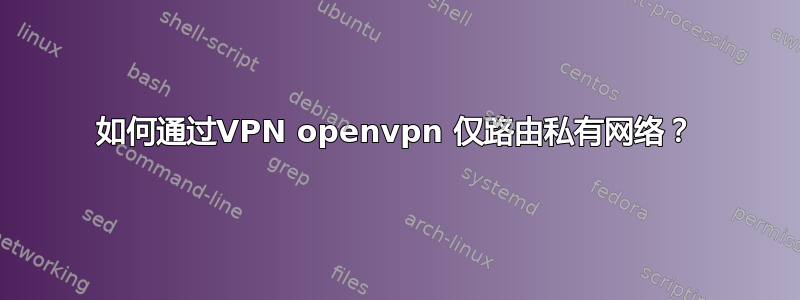 如何通过VPN openvpn 仅路由私有网络？