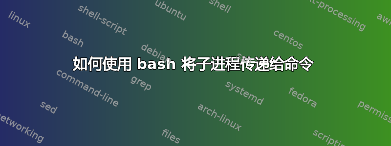 如何使用 bash 将子进程传递给命令