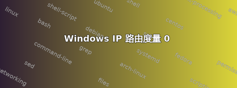 Windows IP 路由度量 0