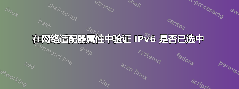 在网络适配器属性中验证 IPv6 是否已选中