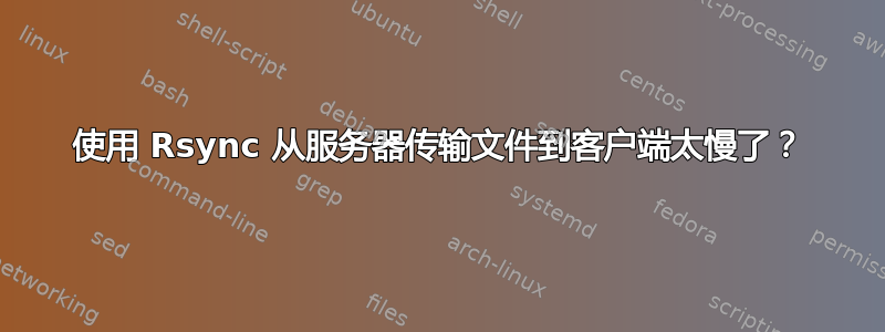 使用 Rsync 从服务器传输文件到客户端太慢了？