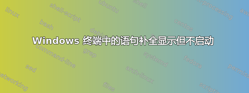 Windows 终端中的语句补全显示但不启动