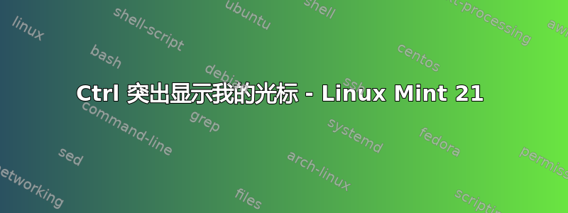 Ctrl 突出显示我的光标 - Linux Mint 21