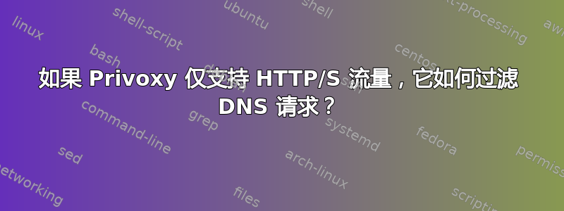 如果 Privoxy 仅支持 HTTP/S 流量，它如何过滤 DNS 请求？