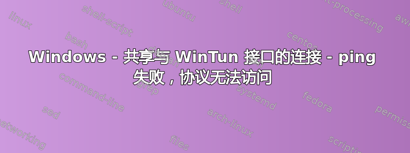 Windows - 共享与 WinTun 接口的连接 - ping 失败，协议无法访问