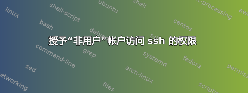 授予“非用户”帐户访问 ssh 的权限