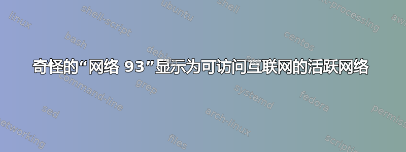 奇怪的“网络 93”显示为可访问互联网的活跃网络