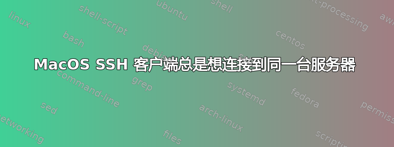 MacOS SSH 客户端总是想连接到同一台服务器