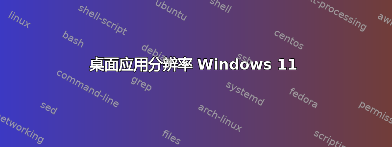 桌面应用分辨率 Windows 11