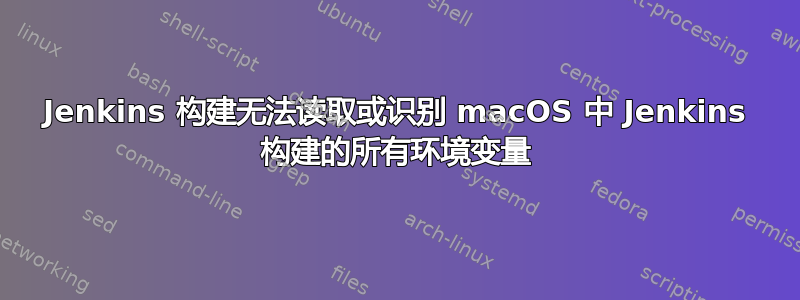 Jenkins 构建无法读取或识别 macOS 中 Jenkins 构建的所有环境变量