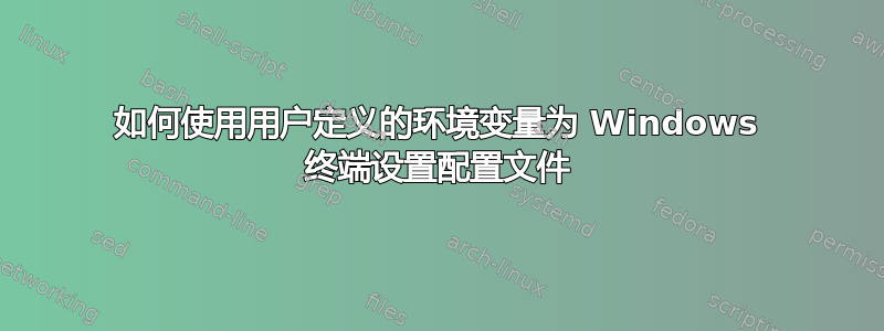 如何使用用户定义的环境变量为 Windows 终端设置配置文件