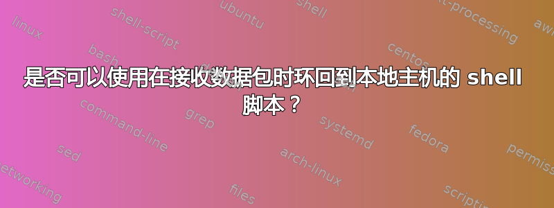 是否可以使用在接收数据包时环回到本地主机的 shell 脚本？