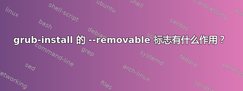 grub-install 的 --removable 标志有什么作用？