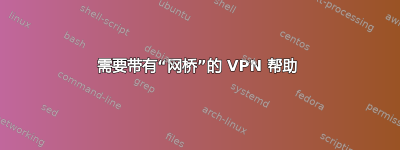 需要带有“网桥”的 VPN 帮助