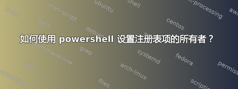 如何使用 powershell 设置注册表项的所有者？