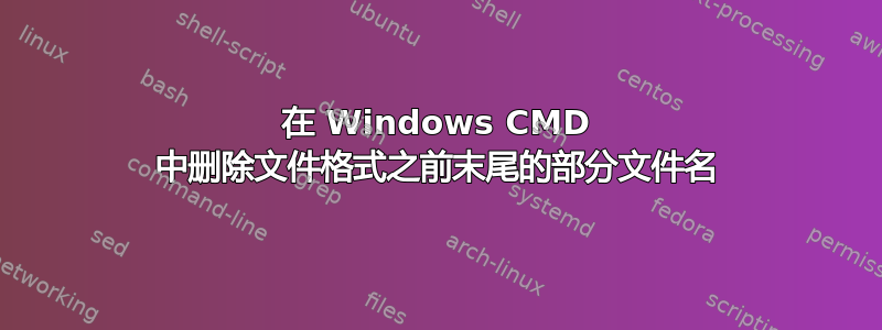 在 Windows CMD 中删除文件格式之前末尾的部分文件名