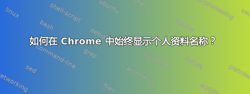 如何在 Chrome 中始终显示个人资料名称？