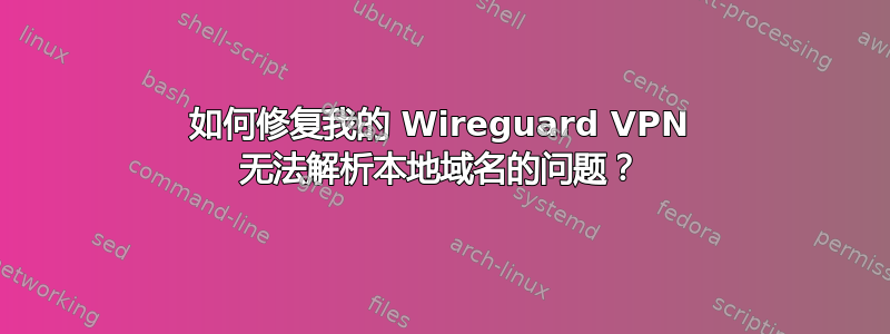 如何修复我的 Wireguard VPN 无法解析本地域名的问题？