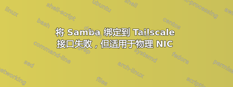 将 Samba 绑定到 Tailscale 接口失败，但适用于物理 NIC