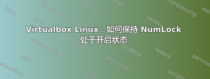 Virtualbox Linux：如何保持 NumLock 处于开启状态