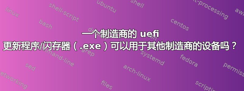 一个制造商的 uefi 更新程序/闪存器（.exe）可以用于其他制造商的设备吗？