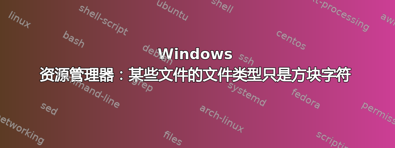 Windows 资源管理器：某些文件的文件类型只是方块字符