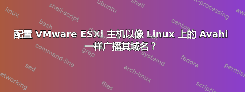 配置 VMware ESXi 主机以像 Linux 上的 Avahi 一样广播其域名？