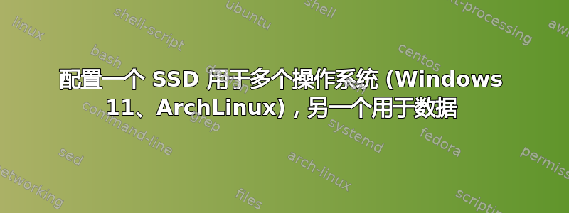 配置一个 SSD 用于多个操作系统 (Windows 11、ArchLinux)，另一个用于数据