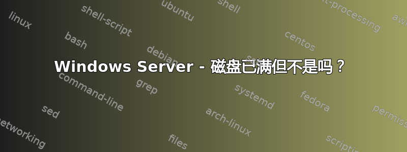 Windows Server - 磁盘已满但不是吗？