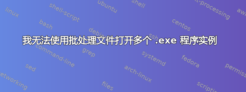 我无法使用批处理文件打开多个 .exe 程序实例 