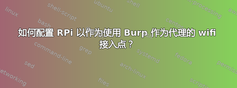 如何配置 RPi 以作为使用 Burp 作为代理的 wifi 接入点？