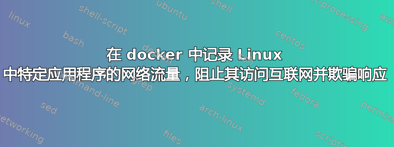 在 docker 中记录 Linux 中特定应用程序的网络流量，阻止其访问互联网并欺骗响应