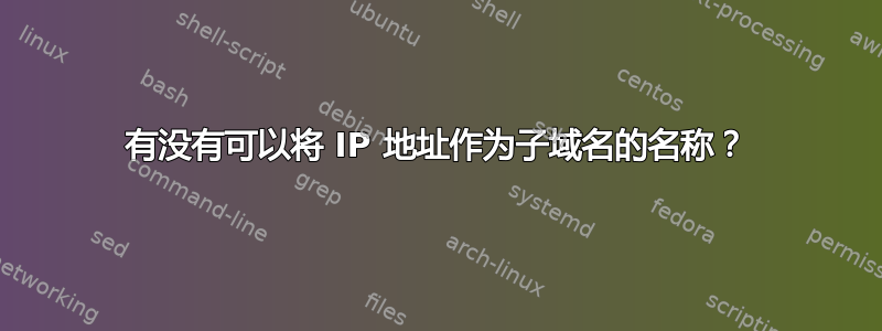 有没有可以将 IP 地址作为子域名的名称？