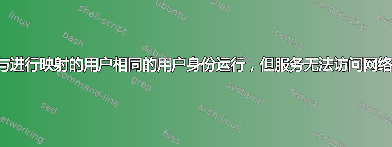 尽管服务以与进行映射的用户相同的用户身份运行，但服务无法访问网络驱动器映射