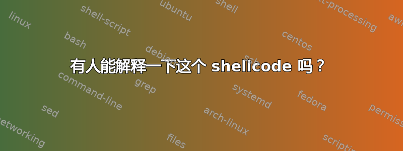 有人能解释一下这个 shellcode 吗？