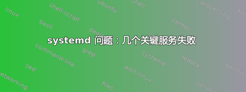 systemd 问题：几个关键服务失败