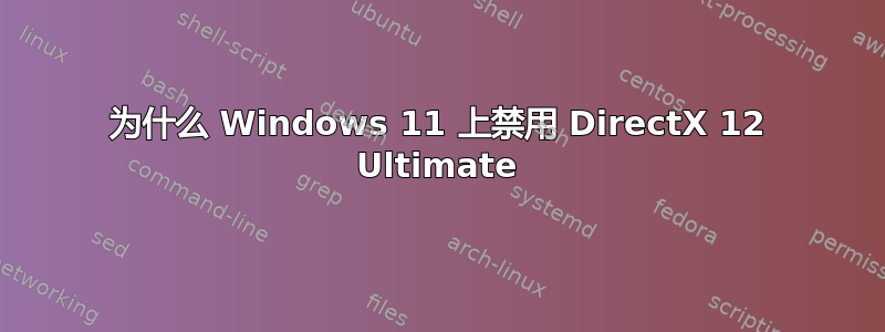 为什么 Windows 11 上禁用 DirectX 12 Ultimate