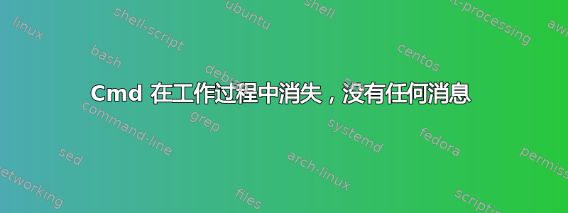 Cmd 在工作过程中消失，没有任何消息