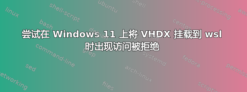 尝试在 Windows 11 上将 VHDX 挂载到 wsl 时出现访问被拒绝