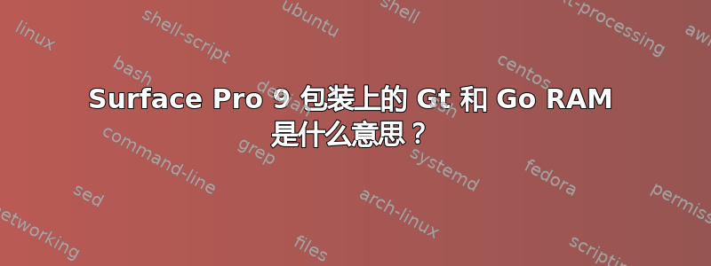 Surface Pro 9 包装上的 Gt 和 Go RAM 是什么意思？