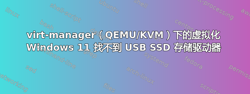 virt-manager（QEMU/KVM）下的虚拟化 Windows 11 找不到 USB SSD 存储驱动器