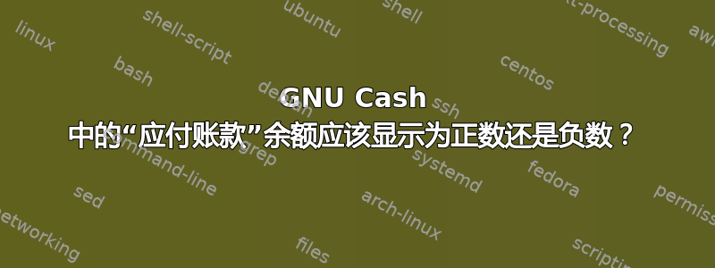 GNU Cash 中的“应付账款”余额应该显示为正数还是负数？