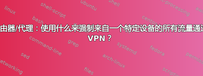 路由器/代理：使用什么来强制来自一个特定设备的所有流量通过 VPN？