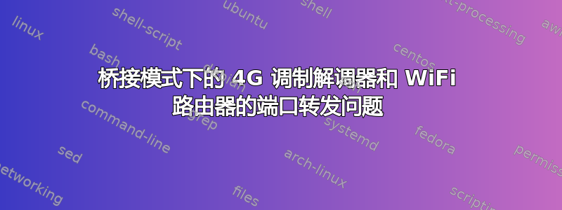 桥接模式下的 4G 调制解调器和 WiFi 路由器的端口转发问题