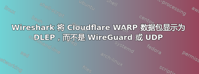 Wireshark 将 Cloudflare WARP 数据包显示为 DLEP，而不是 WireGuard 或 UDP